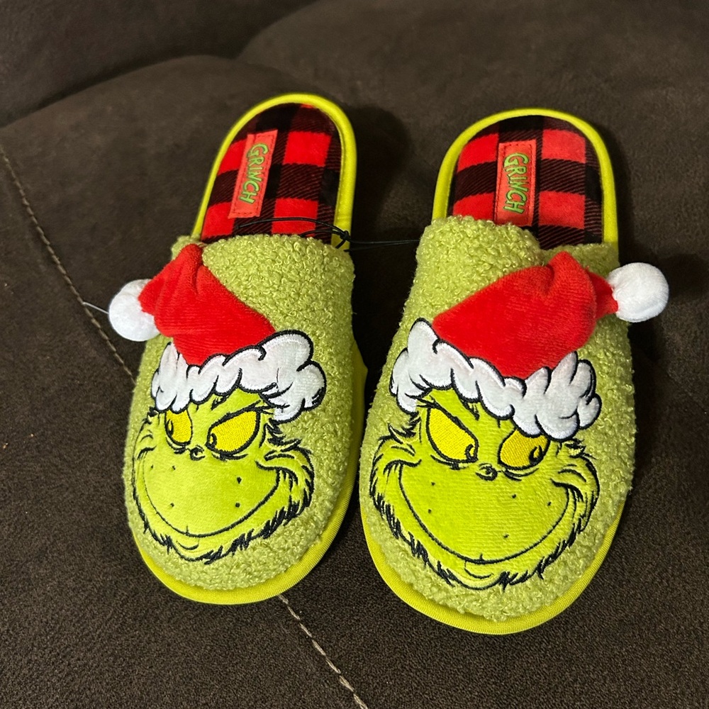 Grinch Green Holiday Slippers